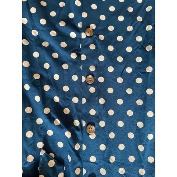 J. Jill Wearever Women's Polka Dot Atlantic Midi Dress‎ Career Blue Petite XL - Picture 5 of 7